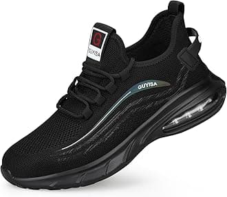 – Steel Toe Shoes for Men Lightweight Air Cushion Safety Sneakers Slip Resistant Breathable Safety Work Boots
