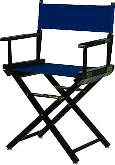 Casual Home Director's Chair ,Black Frame/Royal Blue Canvas,18" - Classic Height