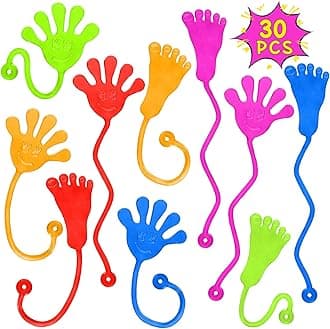 PICcircuit Sticky Hands Bulk 30 PCS Party Favors for Kids 4-8,8-12 Year Stretchy Sticky Hand Feet Goodie Bags Stuffers for Kids Classroom Prizes End of Year Student Gifts Birthday Trinkets Slap Hand