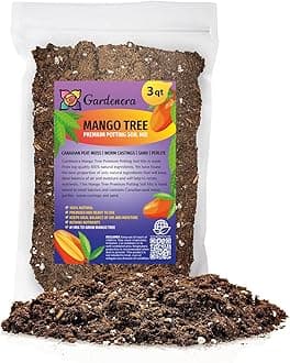 Gardenera Mango Tree Potting Mix - Proven Formula for Thriving Mango Trees - Enhances Fruiting Potential and Vigorous Growth - 3 Quart