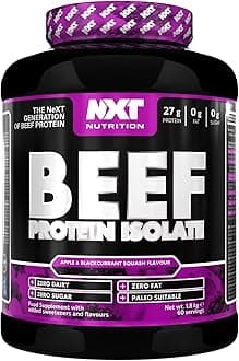 NXT Nutrition Beef Protein Isolate Powder - Protein Powder High in Natural Amino Acids - Paleo, Keto Friendly - Dairy and Gluten Free - Muscle Recovery | 1.8kg (Apple & Blackcurrant)