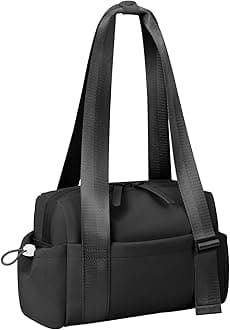 Mini Gym Bag for Women Girls Small Gym Tote Bag with Wet Compartment Waterproof Travel Duffle Bag Cute Workout Sport Bag, Black, Mini, Fashion