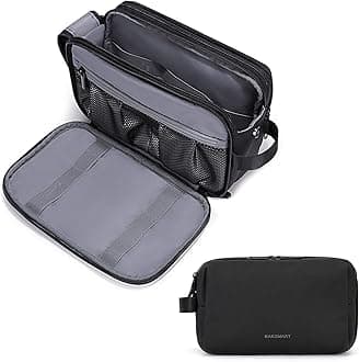 BAGSMART Toiletry Bag For Men, Travel Toiletry Organizer Dopp Kit Water-Resistant Shaving Bag For Toiletries,17.8 Cm Black