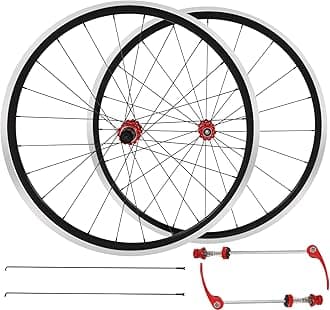 700C Road Bike Front Rear Wheelset, Bicycle Wheel Clincher Rim C/V Brake Ultra-Light Double Wall Aluminium Alloy Bike Wheels, 7-12 Speed Hub Accessories for HG Shimano Altus Wheels (Front 20 Rear 24)