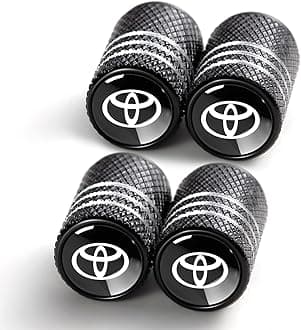 Tire Valve Stem Cap Cover fit for Toyota Avalon Camry Prius Avalon Corolla RAV4 Highlander Belt O-Ring Seal Corrosion Resistant tire Valve caps 4 Pack Black