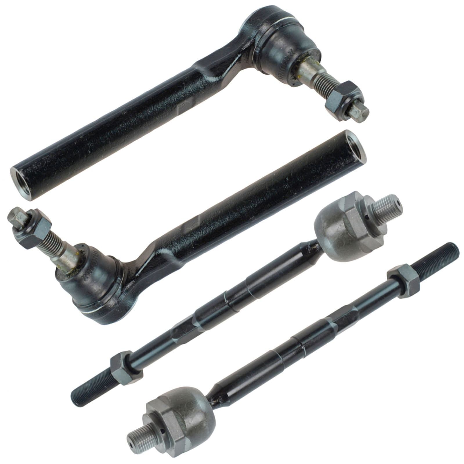 TRQ Inner and Outer Driver and Passenger Side Tie Rod Set 4 Piece Compatible with 2006 Hummer H3 16mm Thread Tie Rods 2007-2010 Hummer H3 2009-2010 Hummer H3T