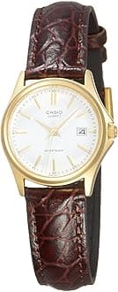 Casio Women's Watch - LTP-1183Q-7ADF White Dial, Brown Band