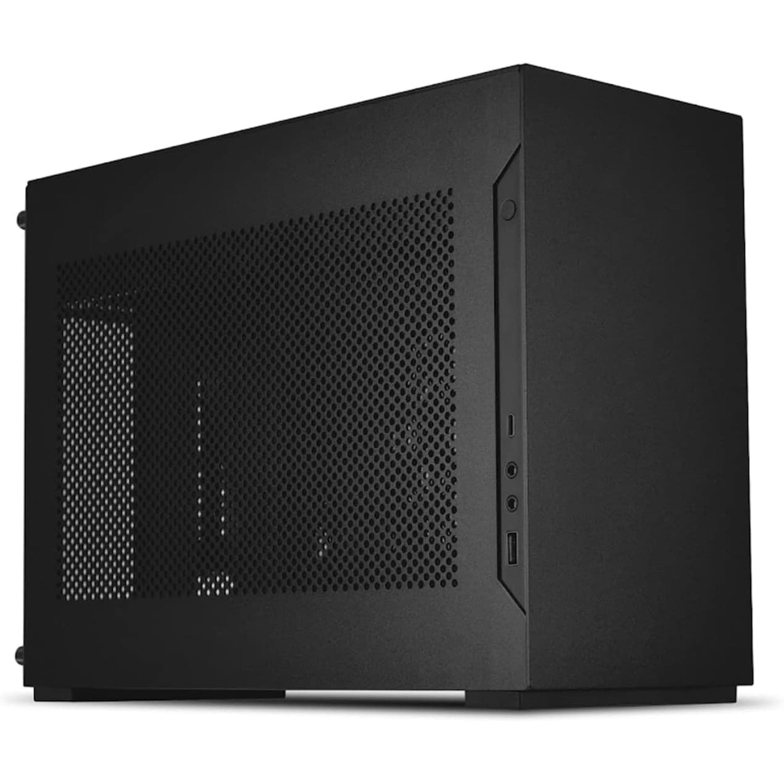 A4-H2O X4 Mini-ITX Case with PCIe 4.0 Riser, Support for Triple-Slot GPU, 240mm Radiator, and Full Mesh Panels – Black