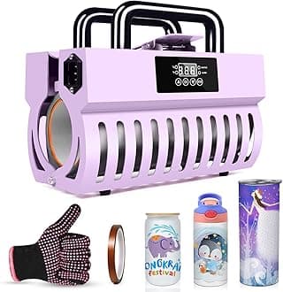 Realkant Tumbler Heat Press Machine, 110V Tumbler Press for 30OZ 20OZ Sublimation Skinny Straight Tumblers Glass Jar & 11-15OZ Mugs, Mug Tumbler Press with Heat Tape Gloves As Gift (Purple)