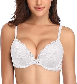 Women’s Push Up Lace Bra Comfort Padded Underwire Bra Lift Up Add One Cup