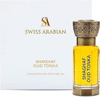 Shaghaf Oud Tonka Concentrated Perfume Oil, 12ml, Premium Quality Perfume Oil, Women and Men’s Fragrance, Gourmand Amber Luxurious Blend Perfumes for Men and Women