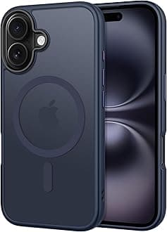 CACOE Magnetic Case for iPhone 16 6.1 inch, Compatible with MagSafe, Thin Slim Fit Anti-Fingerprint Shockproof Bumper TPU Protective Cover for Women Men Girls(Dark Blue)
