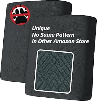 YEMYHOM Stretch Individual Cushion Cover Sofa Loveseat Seat Cushion Slipcover Soft Couch Cover Replacement Diamond Pattern Furniture Protector with Elastic Bottom(2 Pc Cushion Cover,Diamond Dark Gray)