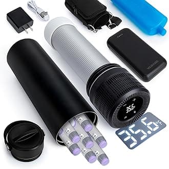 YOUSHARES Electric Insulin Cooler Travel Case, 35-68°F Custom & Display Temperature Medical Cooler with Power Bank & USB Charger, TSA Approved Diabetic Medication Refrigerator with Biogel Ice Pack