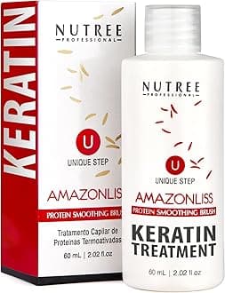 Brazilian Keratin Smoothing Treatment, Blowout Straightening System for Dry and Damaged Hair - One Step Protein Hair Treatment Formaldehyde Free,Eliminates Curls and Frizz(Keratin 2.02oz)