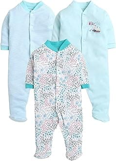 EIO100% Cotton Rompers Sleepsuits Jumpsuit Night Suits for Infants Newborn Baby Boys & Girls
