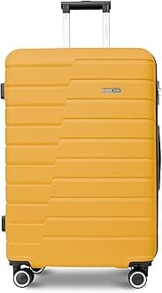 POPGLIDE Series 1 Piece Durable Lightweight Cabin Size 20 inches Carrying 10KG Material-ABS 4 Wheels Hardsided Travel Suitcase - Yellow