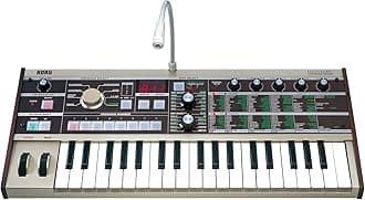 KORG Analog Modeling Synthesizer Vocoder, MicroKORG, Compact, Battery Operated, 37 Key Adapter, Microphone Included