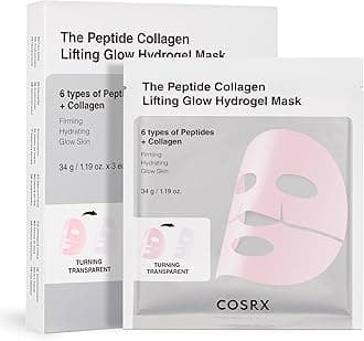 COSRX Peptide Collagen Lifting Glow Hydrogel Face Masks Skincare, Korean Collagen Face Mask, Overnight Lifting Care, Glass Glow Face Mask for Deep Hydration, Korean Skincare, Pack of 3