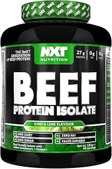 NXT Nutrition Beef Protein Isolate Powder - Protein Powder High in Natural Amino Acids - Paleo, Keto Friendly - Dairy and Gluten Free | 1.8kg | Kiwi & Lime