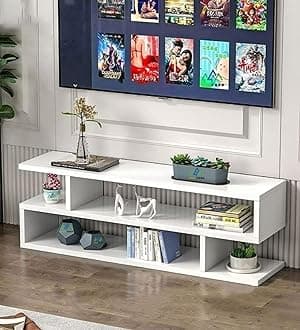 Modern TV and Coffee Table Living Room Home Furniture (110×45×30, White)