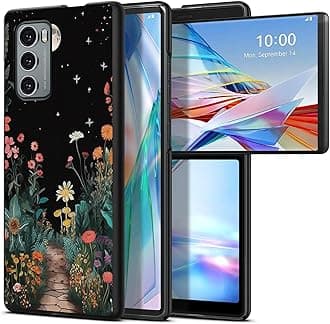 Wild Flower Moon for LG Wing 5G 6.8" Phone Case, Slim Phone Case for LG Wing (2020), Hard PC Shookproof Wireless Charging Men/Women Cover for LG Wing 5G