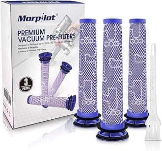 Filter Replacement for Dyson V6 V7 V8 - Morpilot 3 Pack Washable Filters for Vacuum Cleaner DC58 DC59 DC61 DC62 DC74 Replaces Part 965661-01, 2241019