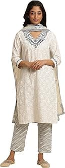 W for Woman Cotton Women Kurta Pant with Dupatta Set