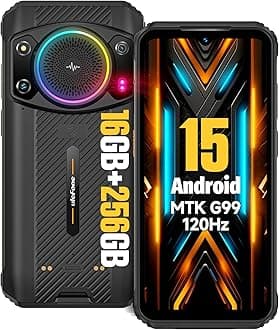 Armor 21 Android 15 Unlocked Rugged Phone, 122dB Loudest Speaker, MTK G99 16GB + 256GB Outdoor Rugged Smartphone,64MP Main Cam + 24MP Night Vision Cam, 6.58" FHD+, 9600mAh, IP68 Dual SIM