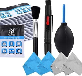 Camera Lens Cleaning Kit - Air Blower, Cleaning Brush, 2in1 Lens Cleaning Pen, 50 Individually Wrapped Wet Tissues and 4 Microfiber Cloths