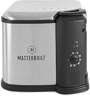 Masterbuilt MB20010118 Electric 3-in-1 Deep Fryer Boiler Steamer Cooker with Basket, Adjustable Temperature, and Built-In Drain Valve for Versatile Kitchen Fry Cooking, Silver
