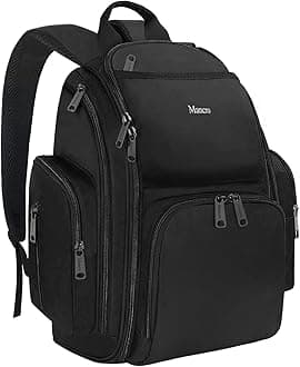 Mancro Backpack Diaper Bag, Waterproof Boy Travel Bag for Dad and Men, Large Multi-Function, Many Pockets, Lightweight, Stylish Diaper Backpack, Black