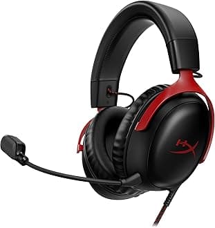 Cloud III–Smartchoice Wired Gaming Over Ear Headset, Pc, Ps5, Xbox Series X|S, Angled 53Mm Drivers, DTS, Memory Foam, Durable Frame, Ultra-Clear 10Mm Mic, USB-C, USB-A, 3.5Mm–Black/Red(727A9AA)