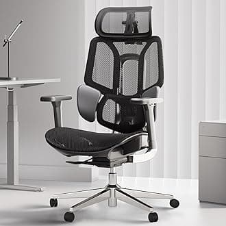 E3 Ergonomic Office Chair, Big and Tall Office Chair - with 3-Zone Dynamic Lumbar Support, 3D Adjustable Headrest, 3D Adjustable Armrests, Swivel Computer Chair, Black(No Footrest)