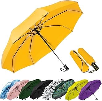 SIEPASASIEPASA Windproof Travel Compact Umbrella-Automatic Umbrellas for Rain-Compact Folding Umbrella, Travel Umbrella Compact, Small Portable Windproof Umbrellas for Men Women Teenage. (Yellow)