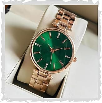 Women Analogue Wrist Watches for Women's & Girls&Miss&Ladies Diamond Studded Dial Rosegold Colored Stylish Bracelet Strap