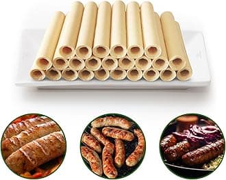 VONSYONG HALAL Sausage Casing, Grade A Edible Drying Collagen Sausage Casings for Flavorous Homemade Sausages 14m/46ft,Diameter 32mm/ 1 1/4'',1 Roll
