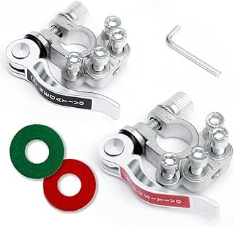 Premium Battery Terminal Connectors, 2Pcs Quick Release Disconnect Car Battery Cable Terminal, Positive Negative for SAE/JIS Type A Posts, Good Contact, Corrosion Resistance