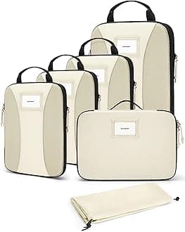 BAGSMARTCompression Packing Cubes, 6 PCS Packing Cubes for Suitcases, Travel Bags Organizer for Luggage, Lightweight Packing Cube for Travel Essentials