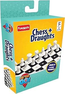 Funskool Games,Travel Chess & Draught, Family,Strategy Board,Toys for Kids, War & Strategy,Portable Classic Travel Games, Kids & Family, 2 Players, Ages 7 & Above, Multicolour
