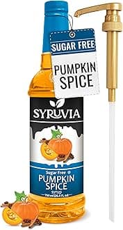 Sugar Free Pumpkin Spice Coffee Syrup, Flavored Syrup for Drinks, Lattes, and Desserts – 25.4 fl oz, With Pump