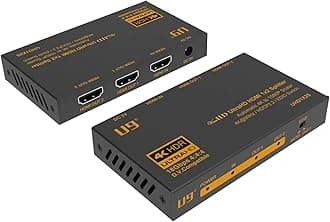 U9 ViewHD 1 in 2 out HDMI 2.0 18Gbps 1x2 Splitter with automatic 4K to 1080P Downscaler / 4K@60Hz / HDR and Dolby Vision / HDCP 2.2 / 1 Input to 2 Outputs / EDID Control | Model: UHD1X2S