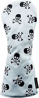 Gbourly Skeleton Golf Club Skull and Crossbones Driver, Fairway Wood and Hybr...