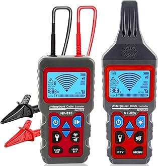 NOYAFA nf-826 Underground Cable Locator, Wire Tracking Detector, Wall and Underground Pipeline Wire Detector Fuse, Switch, Short Circuit Breaker Fault Finder/Rechargeable Underground Wire Detector