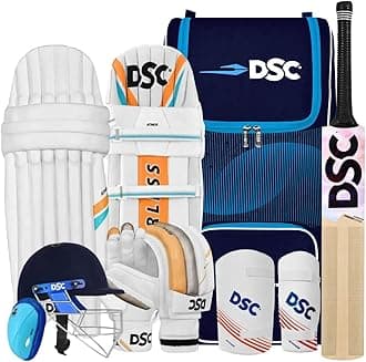 DSC Premium Kashmir Willow Cricket Kit with Helmet for Mens