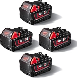 6.0Ah 18V Replacement for Milwaukee M -18 Battery 48-11-1850 48-11-1860 48-11-1880 Compatible with Milwaukee 18 Volt Cordless Power Tools & Chargers 4 Pack