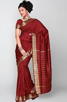 Womens Indian Ethnic Traditional Banarasi Art Silk Saree Sari Wrap Fabric Dress Drape