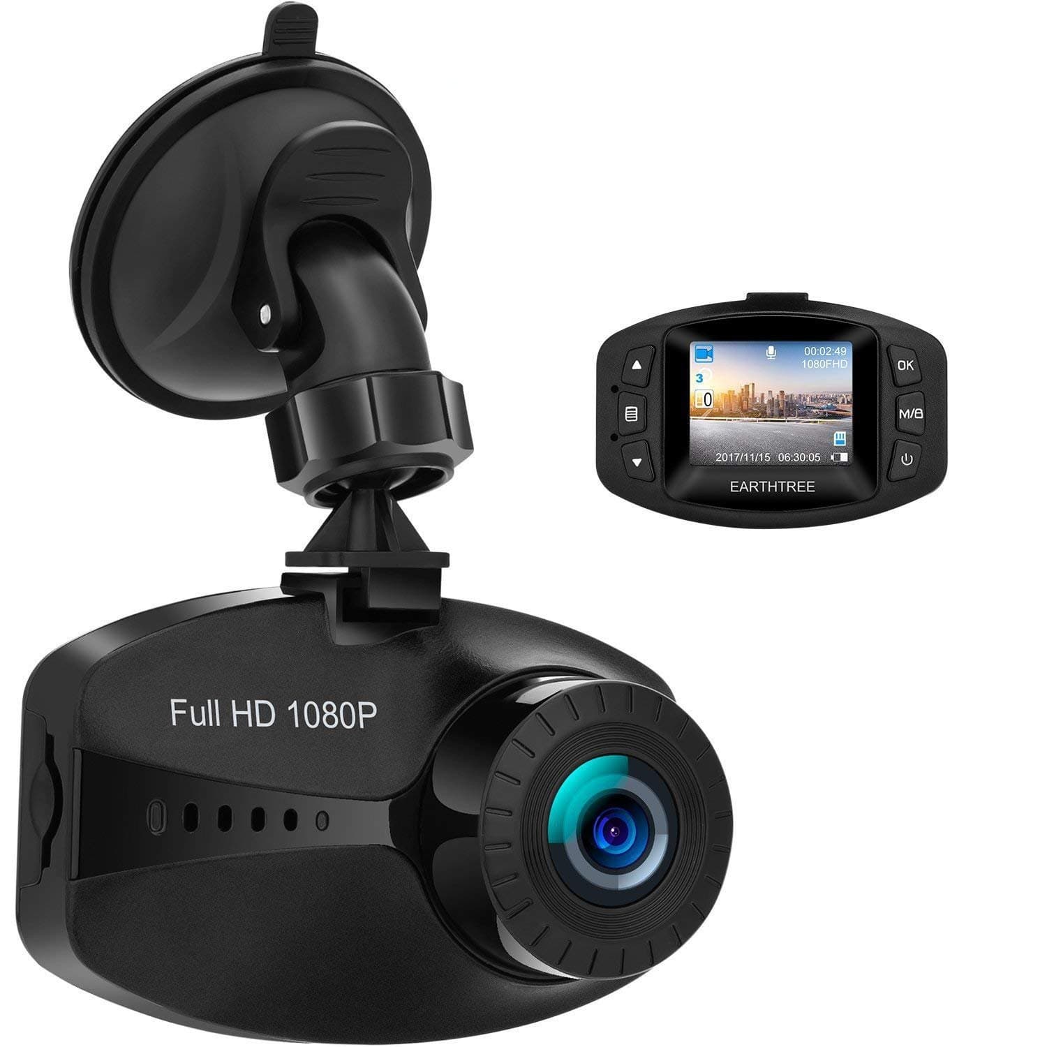 Dashcam HD 1080p Car Camera with WDR G-Sensor Loop Recording Motion Detection and Parking Monitor