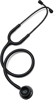 Stethoscope - Classic Dual Head - for Doctors, Nurses, Med Students, Professional Pediatric, Medical, Cardiology, Home Use - Extra Diaphragm, 4 Eartips, Accessory Case, Name Tag - 29.5 inch