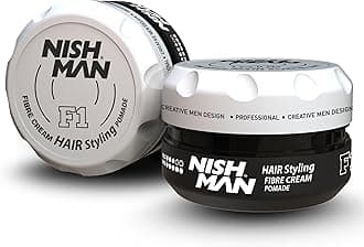 NISHMAN Hair Styling Pomade F1 - Fibre Cream 100g - Flexible Hold and Shine for All Hair Types - Long-Lasting Texture and Definition - Easy to Apply & Restyle
